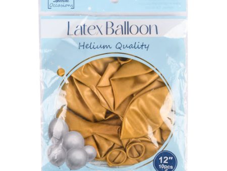 NEW WHOLESALE ANGELS CRAFT LATEX BALLOON 10CT GOLD SOLD BY CASE For Cheap