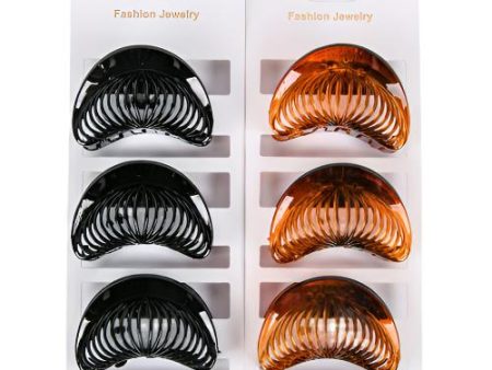 WHOLESALE HAIR JAW CLIPS 3 CT ASST COLOR BROWN & BLACK SOLD BY CASE Hot on Sale