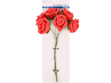 NEW WHOLESALE ANGELS CRAFT FOAM FLOWERS ROSES RED SOLD BY CASE Online Sale