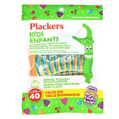 WHOLESALE PLACKERS KIDS DENTAL FLOSSERS 40 CT SOLD BY CASE For Discount