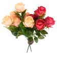 WHOLESALE ARTIFICIAL FLOWER ROSES 2 ASST COLORS SOLD BY CASE Hot on Sale