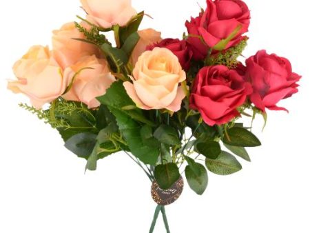 WHOLESALE ARTIFICIAL FLOWER ROSES 2 ASST COLORS SOLD BY CASE Hot on Sale