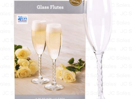 WHOLESALE CHAMPAGNE FLUTE LIBBY GLASS 2-PC SOLD BY CASE on Sale