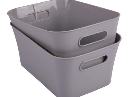 WHOLESALE MAINSTAYS SMALL STORAGE BINS 2CT - SILVER SOLD BY CASE Fashion