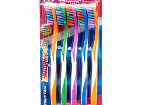 WHOLESALE SHINY FRESH TOOTHBRUSH 5 PK VALUE PACK SOLD BY CASE For Cheap